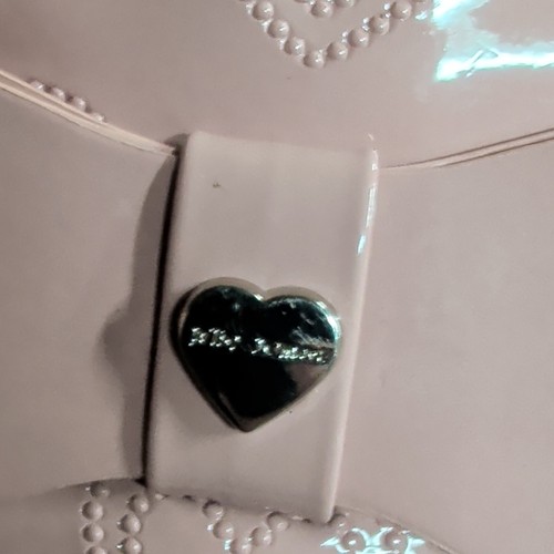 Betsey Johnson Pink Heart Embossed Bow Chain Wristlet Wallet - photo 2