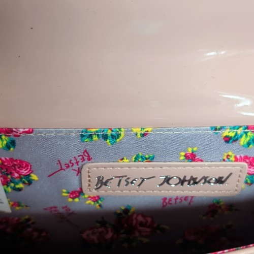 Betsey Johnson Pink Heart Embossed Bow Chain Wristlet Wallet - photo 4