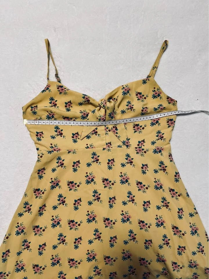 Forever 21 Yellow Floral Dress with Spaghetti Straps size M - photo 4