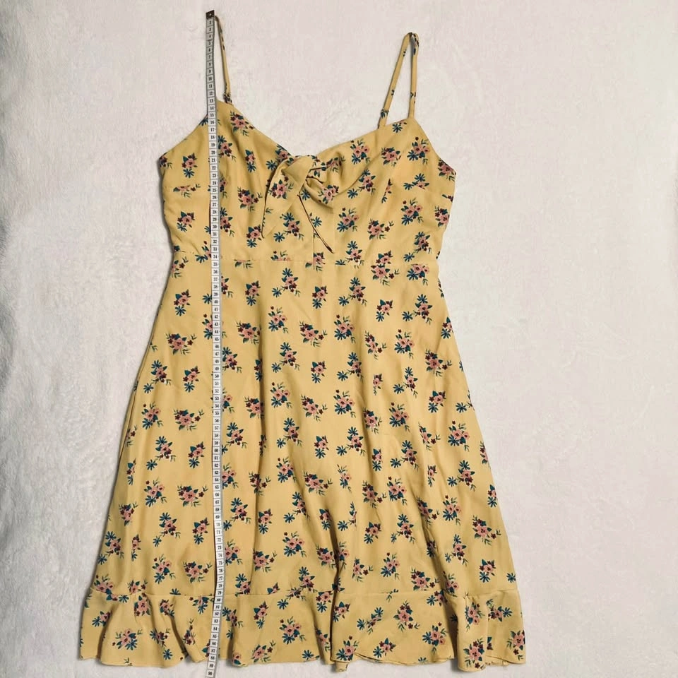 Forever 21 Yellow Floral Dress with Spaghetti Straps size M - photo 5
