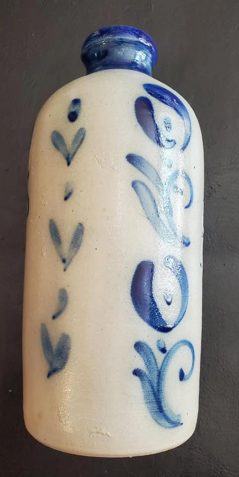 Vintage Salt-Glazed Stoneware Vinegar Bottle - photo 3