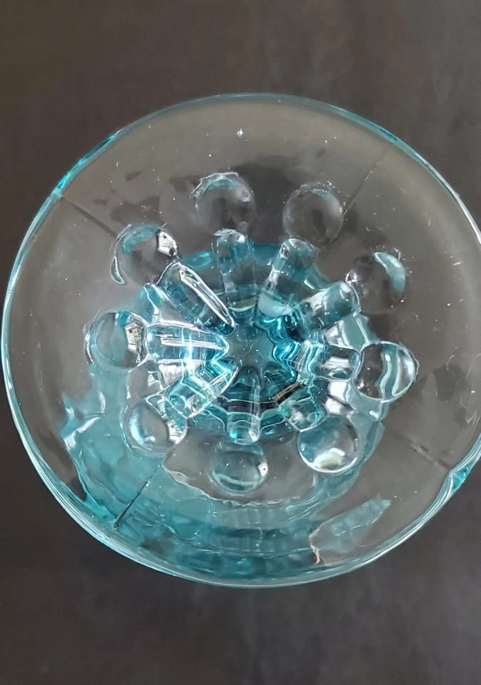 Vintage Blue Hobnail Glass/Goblet w Bunny Design - photo 5