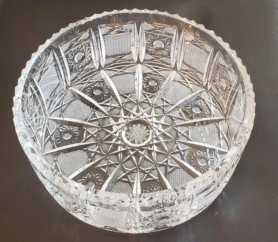 Antique Bohemian Crystal (Cut Glass) Bowl - photo 2