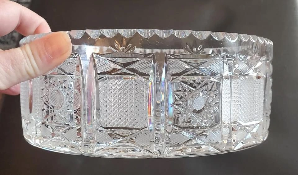 Antique Bohemian Crystal (Cut Glass) Bowl - photo 3