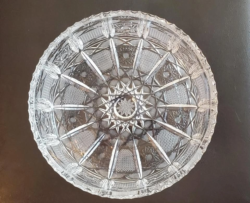 Antique Bohemian Crystal (Cut Glass) Bowl - photo 5