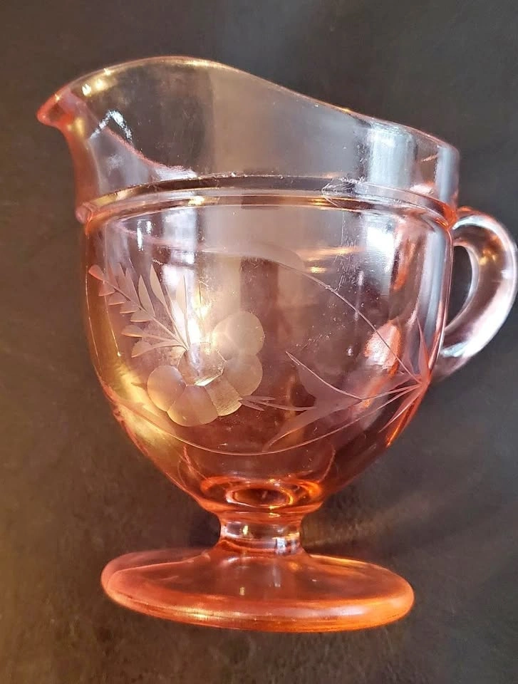 Vintage Pink Depression Glass Creamer