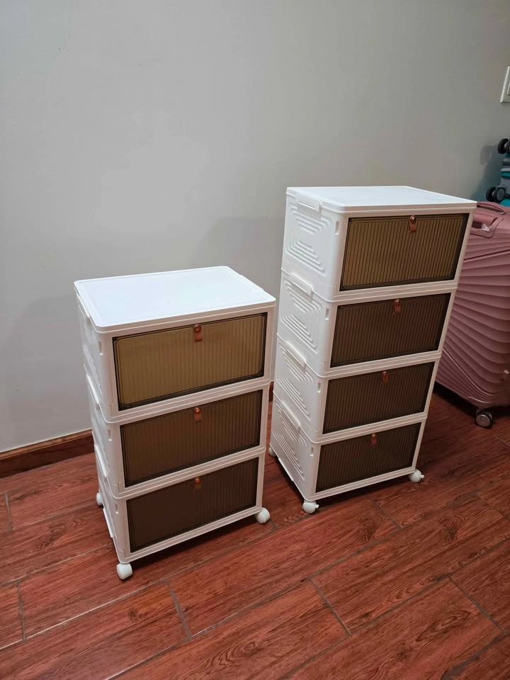 4 Tier & 3 Tier Stackable Foldable Organizers with Wheels