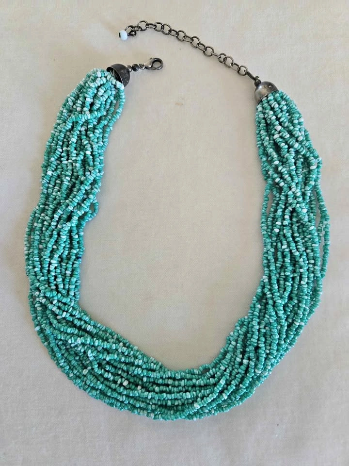Beautiful Turquoise Beaded Necklace, Adjustable Size