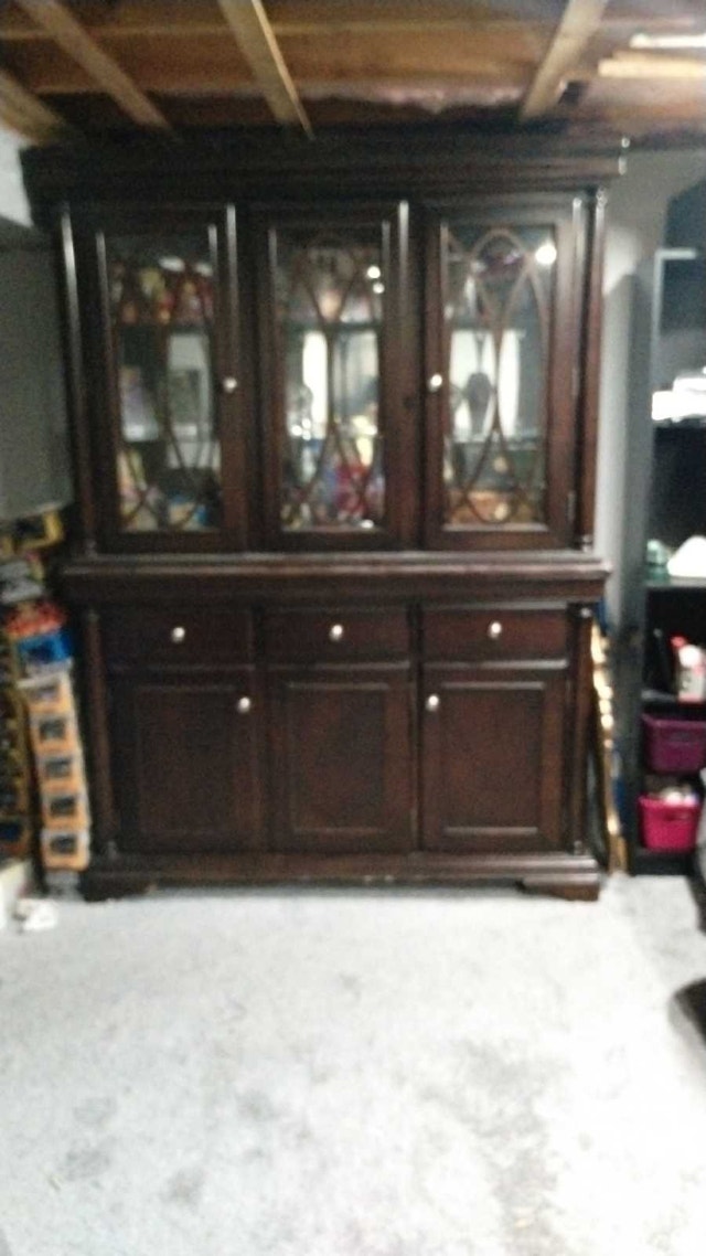 Traditional Dark Wood China Cabinet