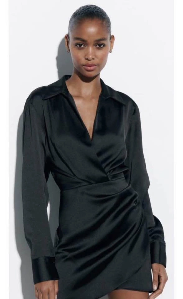 Zara - SHORT SATIN EFFECT DRESS - Size XS - photo 4