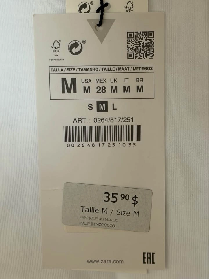 Zara - women white Tshirt Medium - photo 2