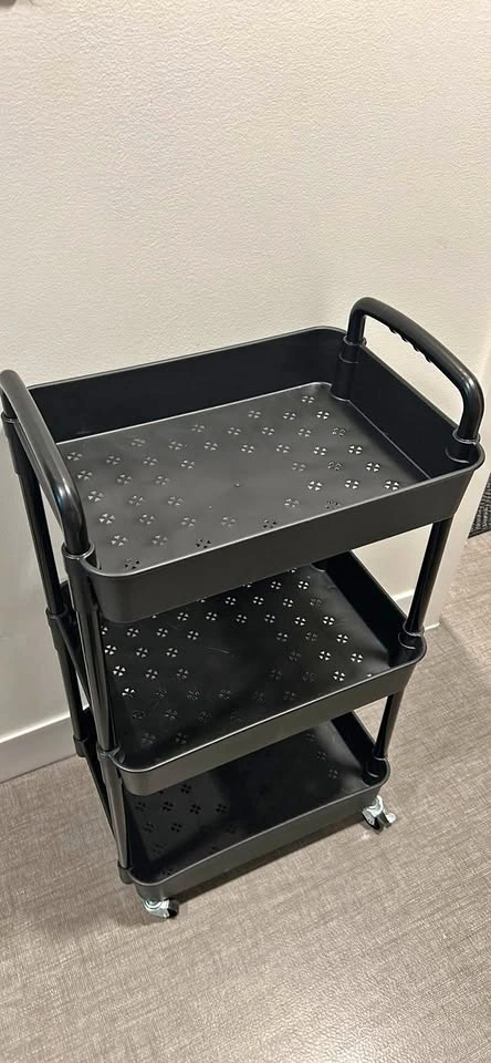 3-Tier Rolling Cart with Lockable Wheels