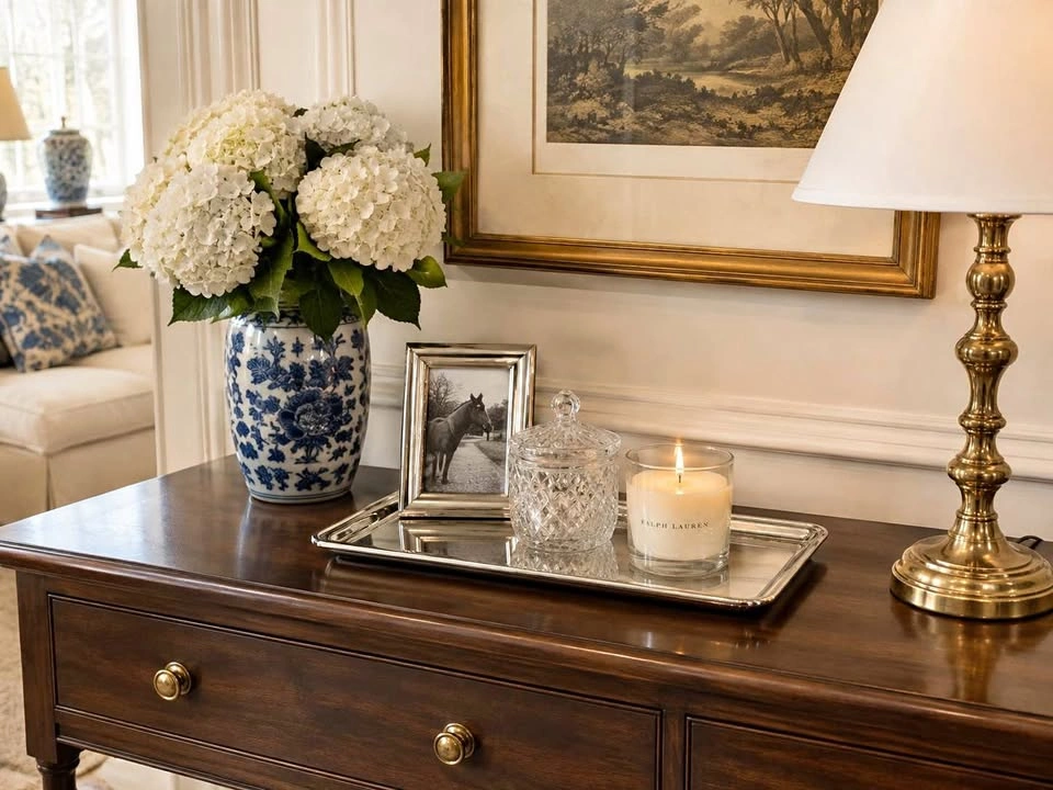 Restoration Hardware Silver Rectangular Tray with Bevelled Edges
