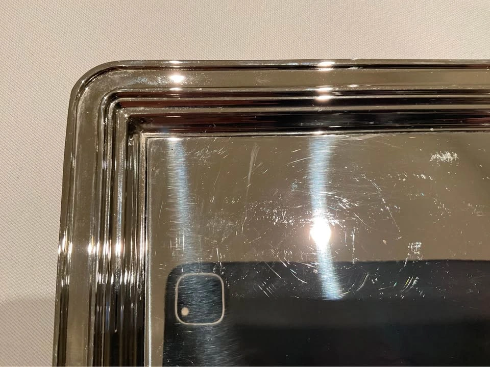 Restoration Hardware Silver Rectangular Tray with Bevelled Edges - photo 2