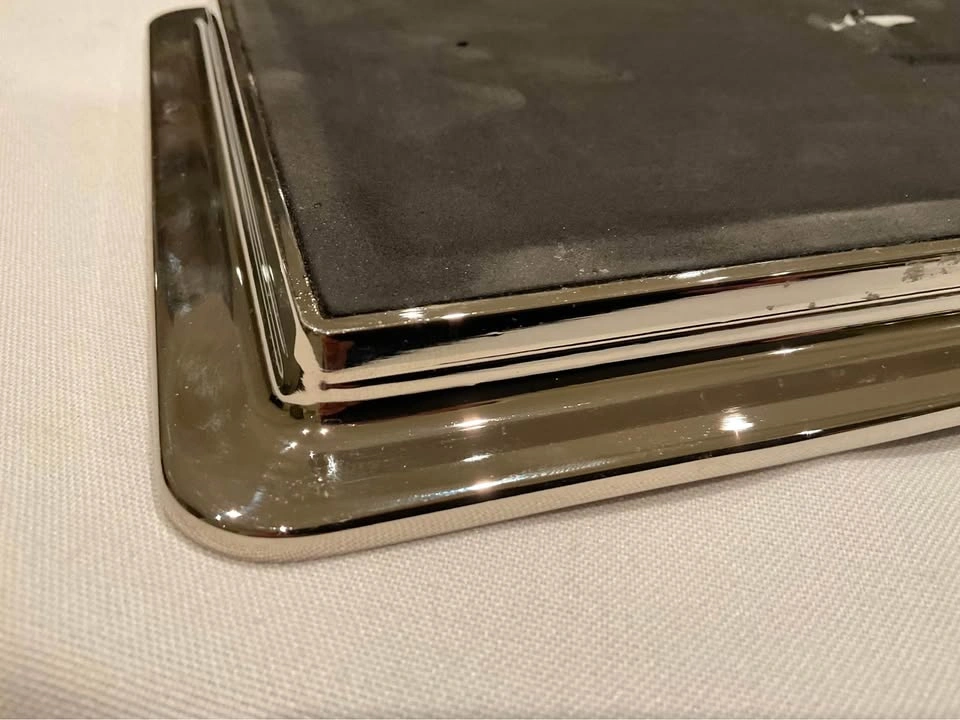 Restoration Hardware Silver Rectangular Tray with Bevelled Edges - photo 4