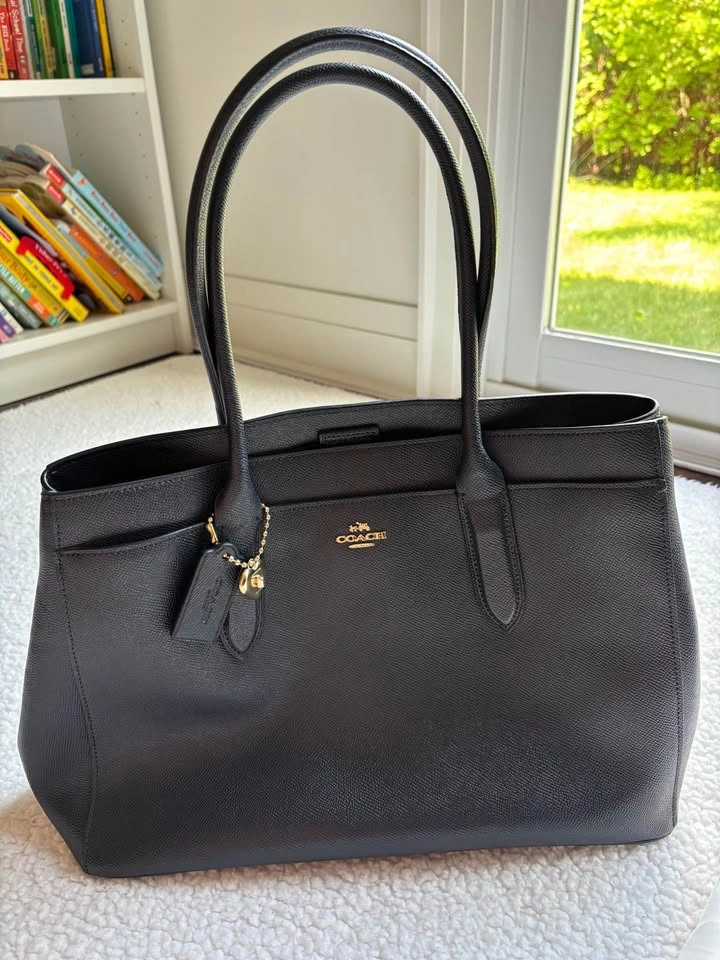 Coach Bailey Carryall Crossgrain Leather Tote Dark Navy 24218 - photo 2