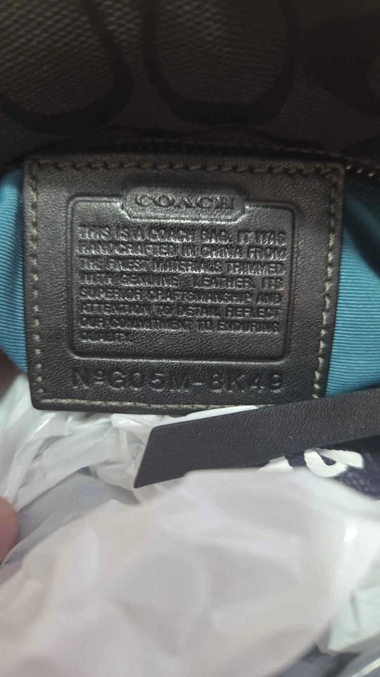 Coach Black Signature Gallery Tote with Turquoise Lining - photo 3