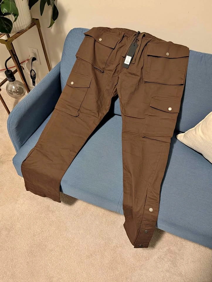 Fashion Nova Men Worker Straight Leg Cargo Pants- Size- XXL