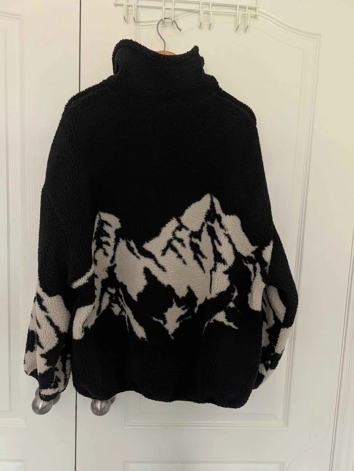 Ardene Mountain Graphic Sherpa Fleece Quarter-Zip Pullover - Siz - photo 2