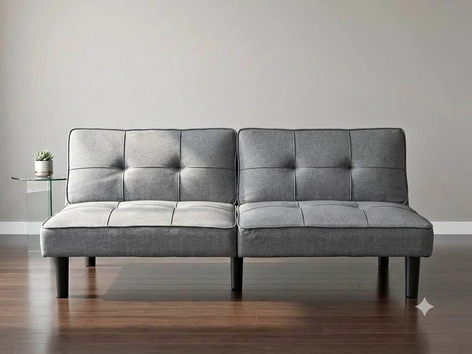Like-New KOMFOTT Convertible Futon Sofa Bed (Linen Grey)