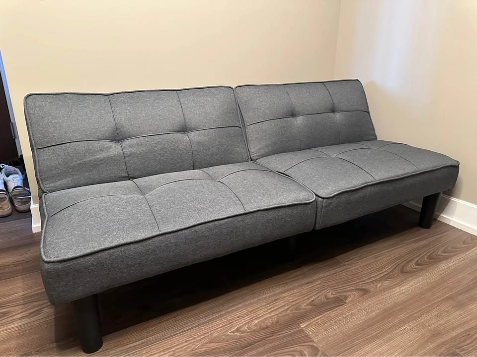 Like-New KOMFOTT Convertible Futon Sofa Bed (Linen Grey) - photo 5