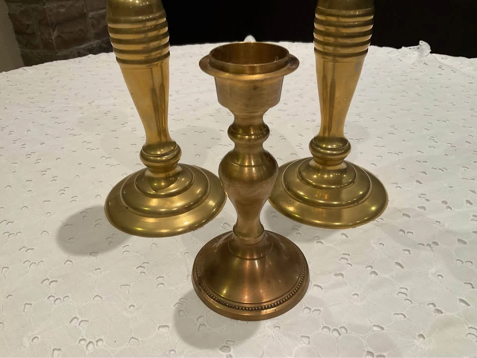Candlestick Holders Vintage Brass - photo 4