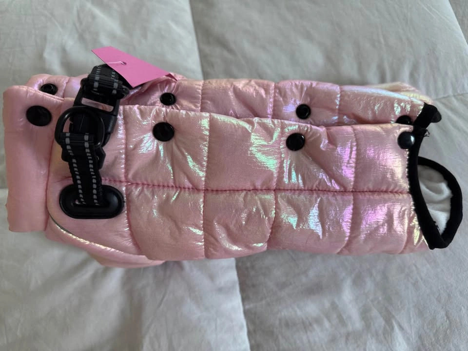 New Pink Rhinestone Harness and Pink Winter Dog Snowsuit - photo 5