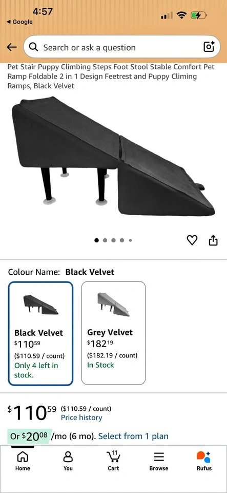 Brand New Black Pet Stairs / Ramp Ottoman
