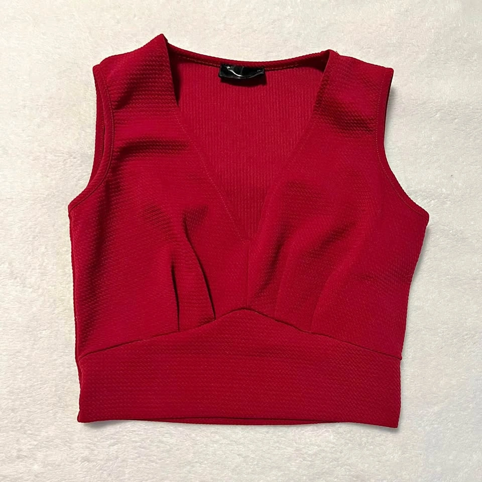 V-neck Sleeveless Tank Crop Top