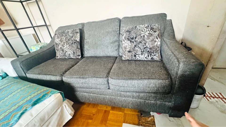 Comfortable Fabric Sofa with Accent Pillows