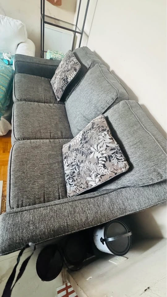 Comfortable Fabric Sofa with Accent Pillows - photo 3