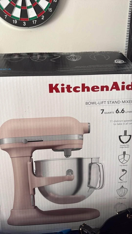 NEW KitchenAid 7QT Bowl Lift Stand Mixer - Feather Pink - photo 4