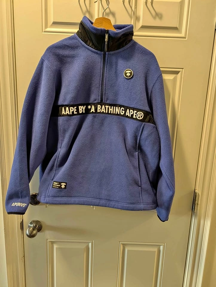 AAPE by A Bathing Ape 1/4 Zip Fleece Pullover - Size - M