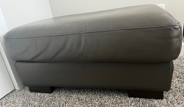 Real leather ottoman