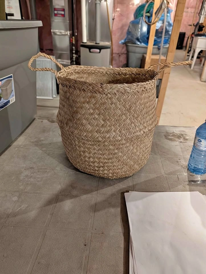 Woven Seagrass Belly Basket with Handles