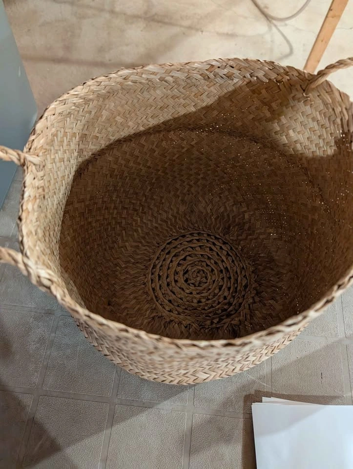 Woven Seagrass Belly Basket with Handles - photo 2