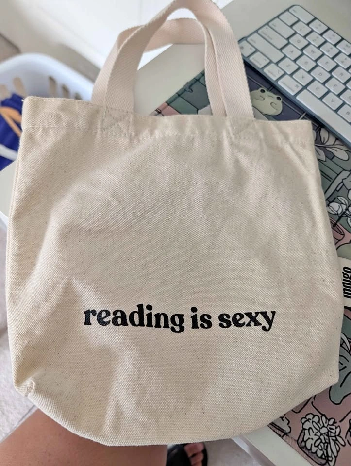 Indigo 'Reading is Sexy' Canvas Mini Tote Bag