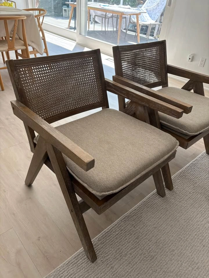 Wooden Cane Back Armchairs - photo 2
