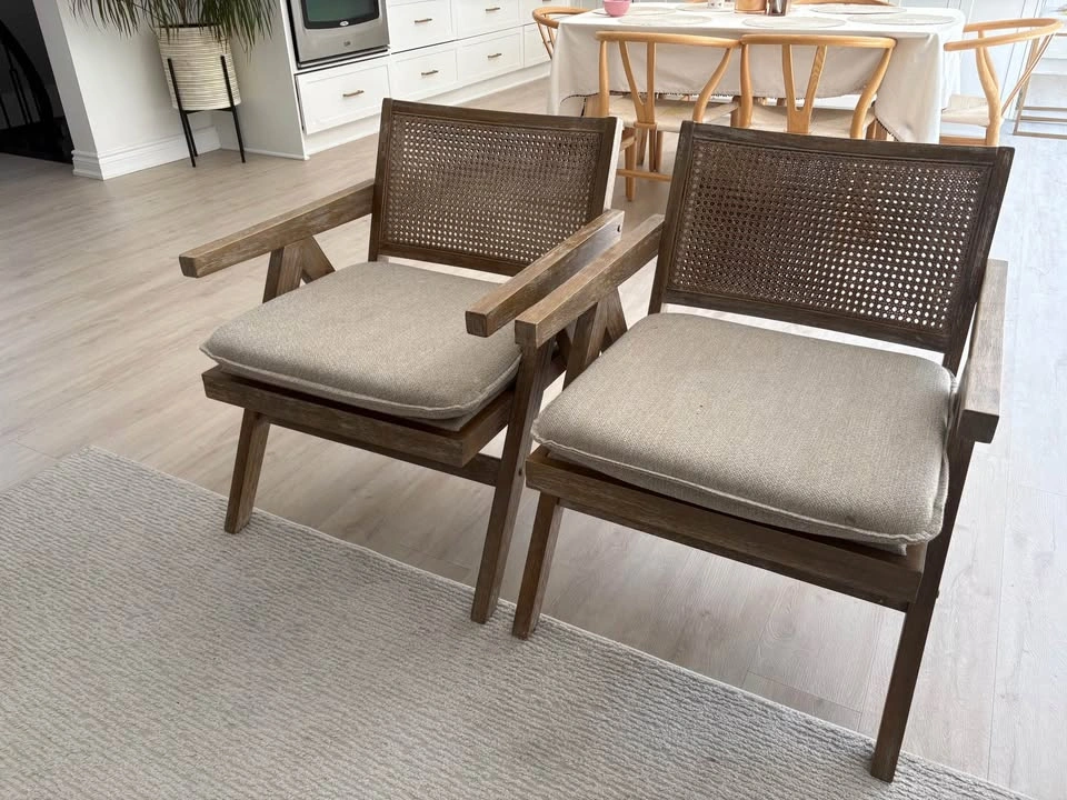 Wooden Cane Back Armchairs - photo 3