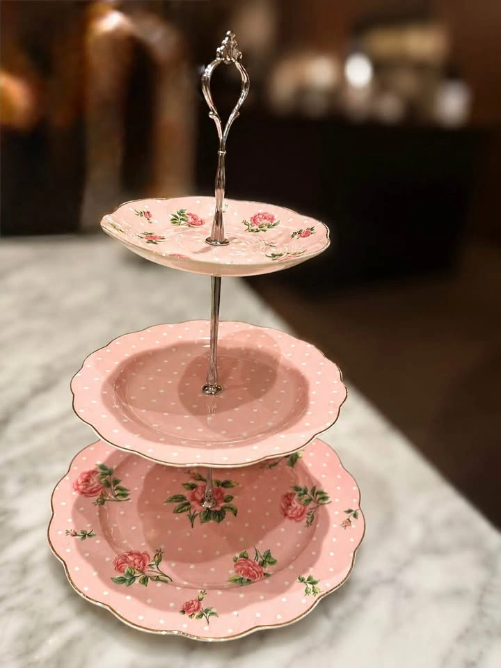 Floral Polka Dot 3-Tier Dessert Stand - photo 2