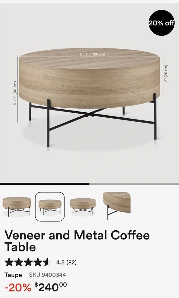 Bouclair coffee table - photo 4