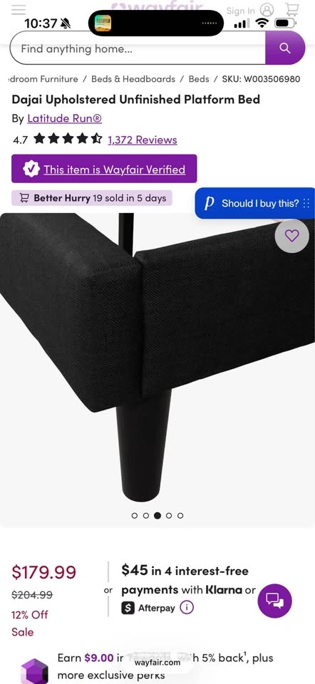 Wayfair Queen Sized Bed Frame (Mattress Included - optional) - photo 4