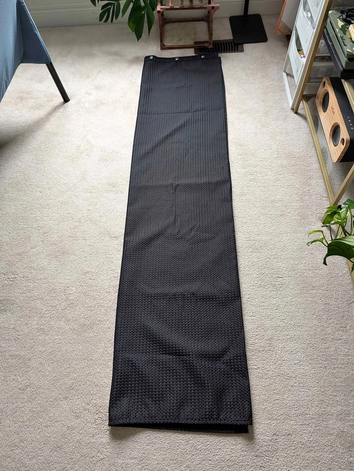 Black Waffle Weave Shower Curtain