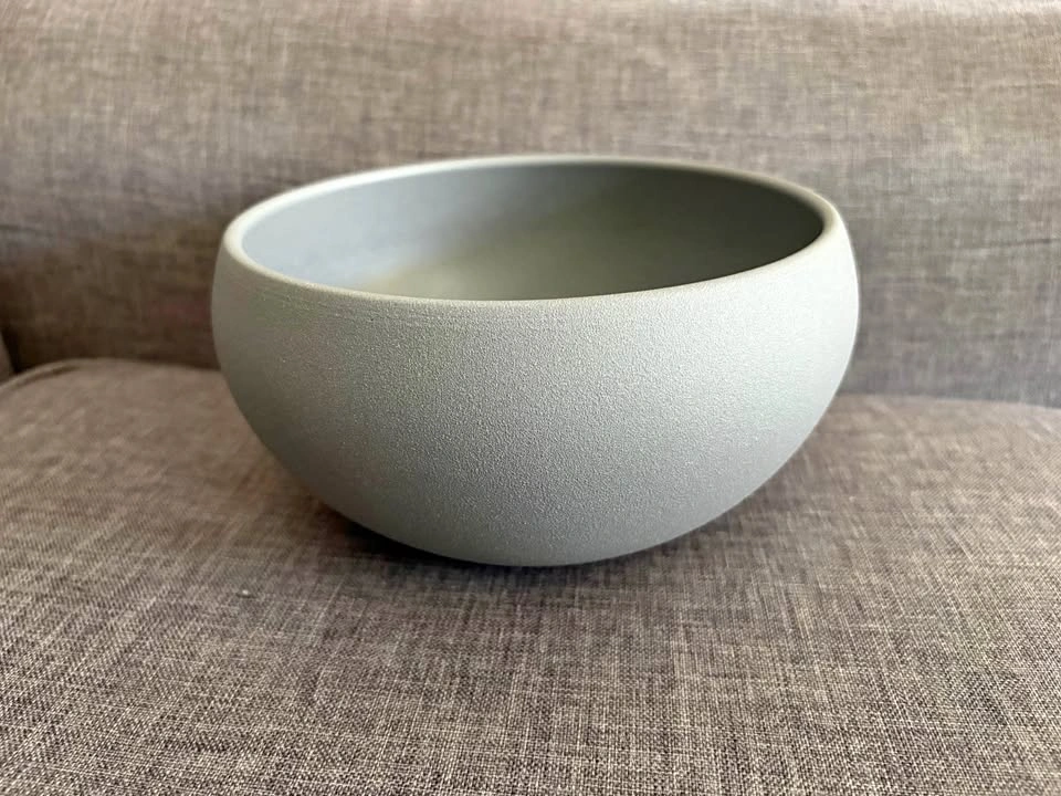 Vintage West German Modernist Ceramic Bowl – Matte Grey (8")