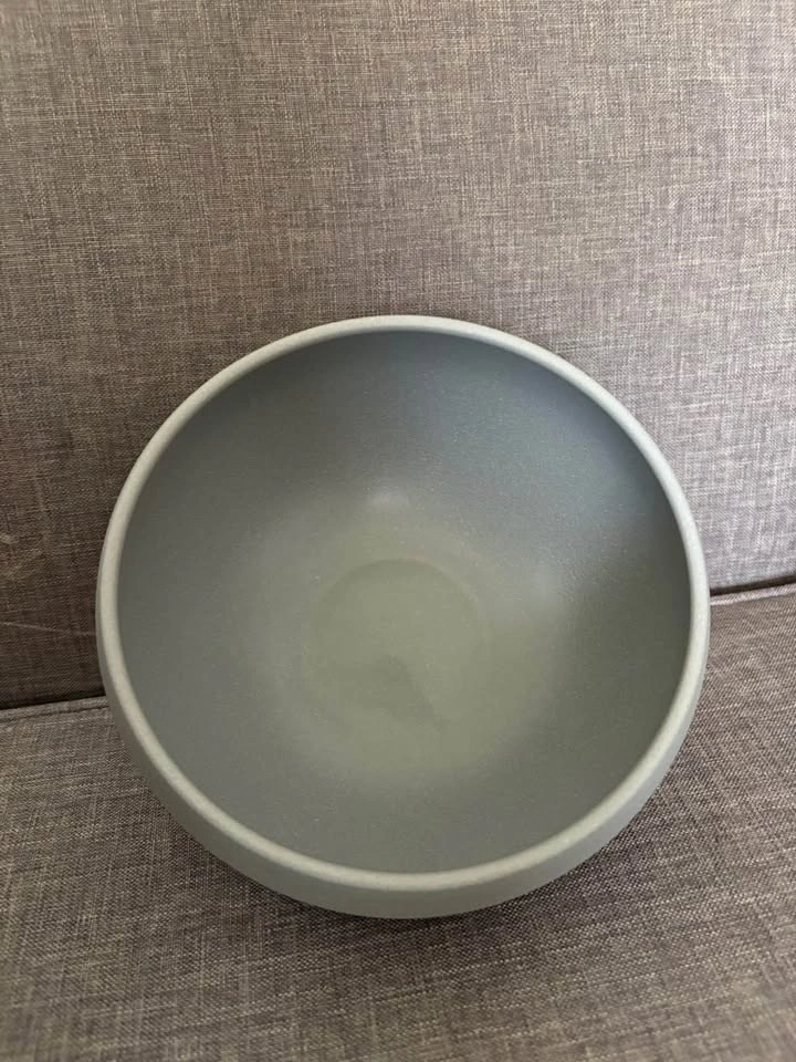 Vintage West German Modernist Ceramic Bowl – Matte Grey (8") - photo 2