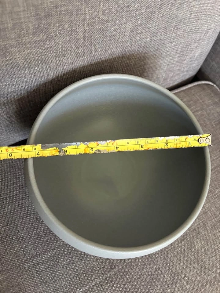 Vintage West German Modernist Ceramic Bowl – Matte Grey (8") - photo 5
