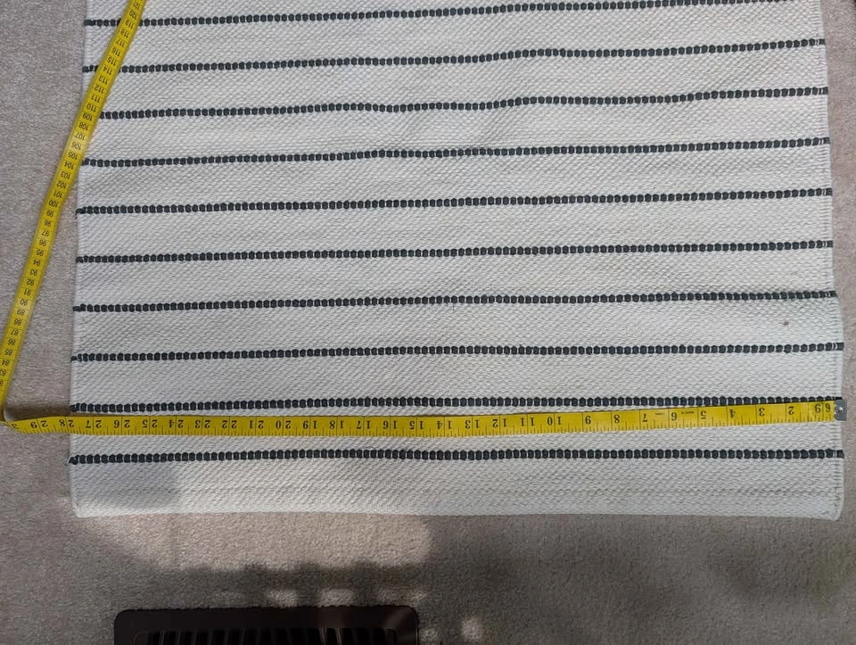 Cream and Black Striped Runner Rug - photo 4