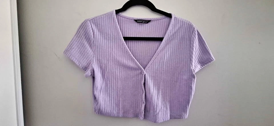 Short Sleeve Cardigan, Light Purple