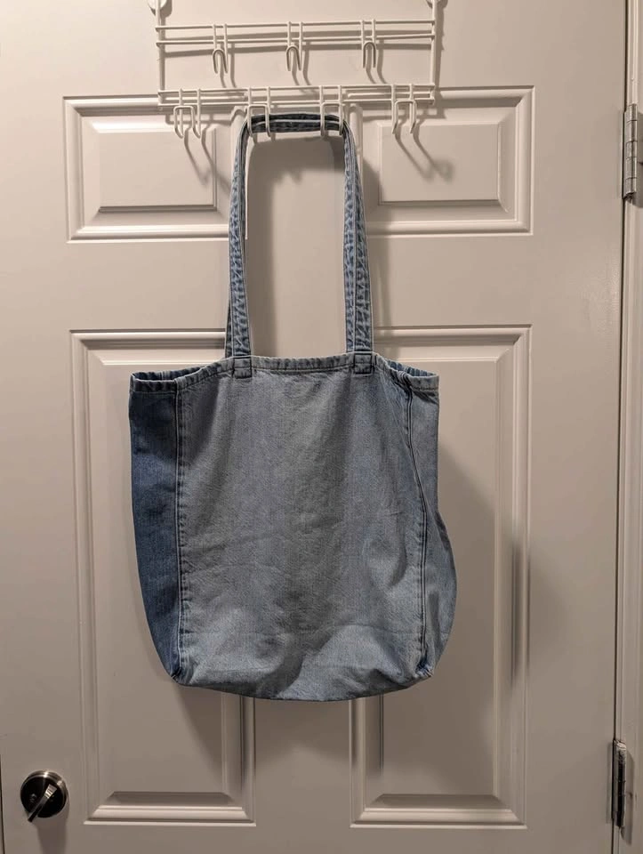 American Eagle Yin-Yang Smiley Face Denim Tote Bag - photo 2