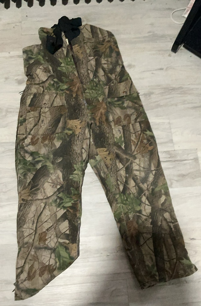camo hunting overalls XL